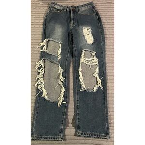 Shein high-waisted straight-leg jeans (M)